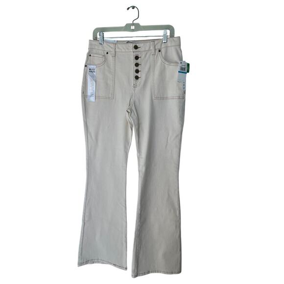 Tinseltown Mid Rise Slim Flare Ecru Contrast Denim Size 9/29 - Picture 1 of 7